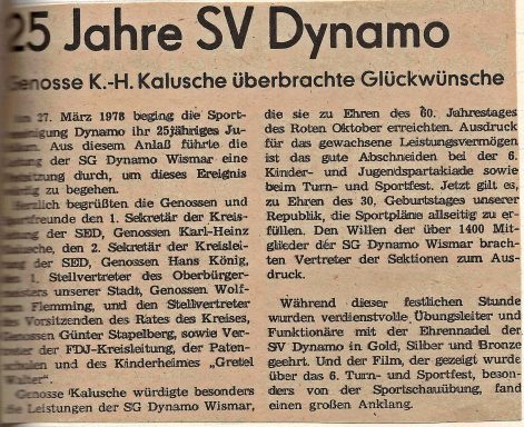 Foto Quelle: © SG Dynamo Wismar e.V.