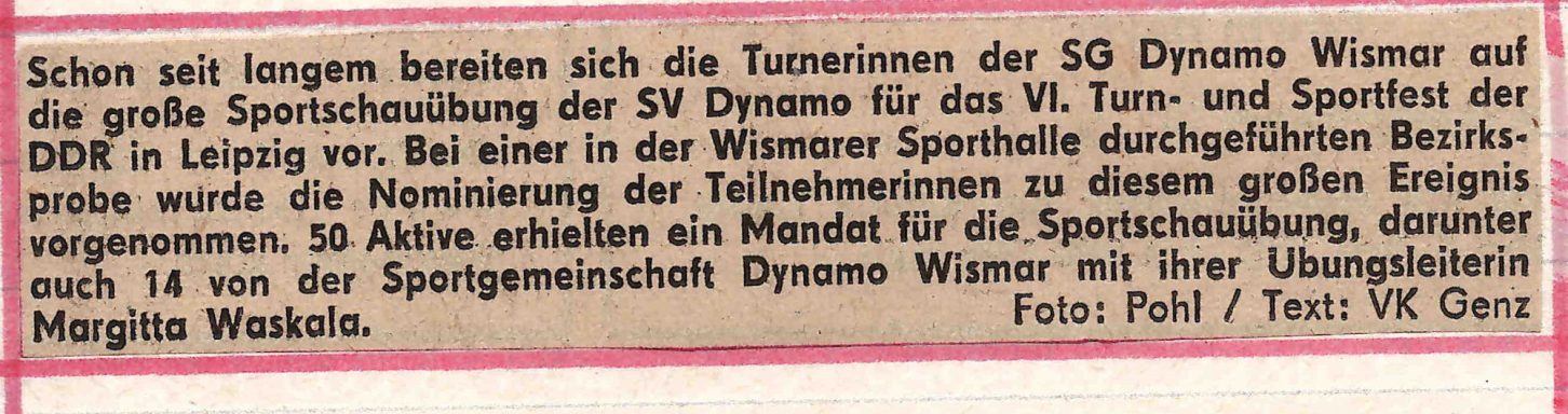 Foto Quelle: © SG Dynamo Wismar e.V.